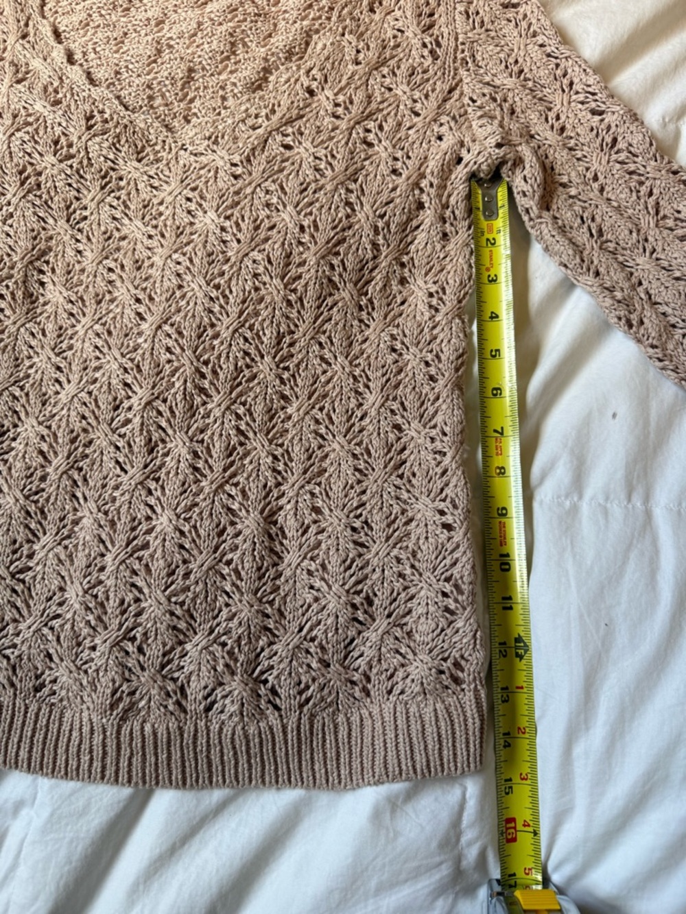LOFT Womens Open Knit V-Neck Sweater - Blush - Picture 4 of 6